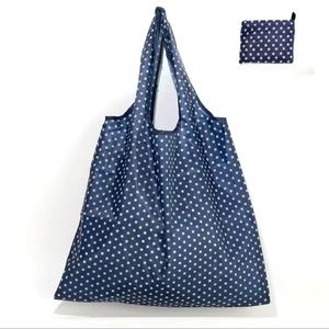 Blue Polka Dot Reusable Shopping Bag / Tote